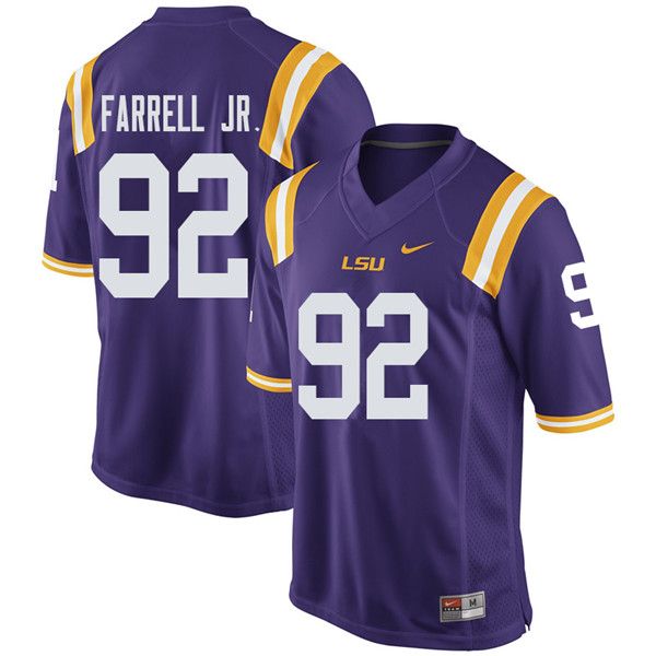 Men #92 Neil Farrell Jr. LSU Tigers College Football Jerseys Sale-Purple - Click Image to Close